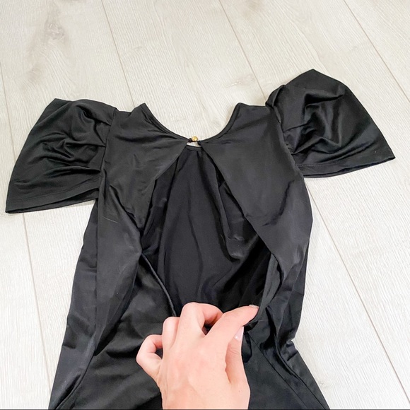 Vintage 90’s Black Dressy Top w/ Open Back - Picture 7 of 8